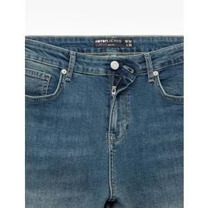 Erkek Giyim Pamuklu Normal Bel Slim Fit Jean Pantolon - Brad Jean 6WAM40017ID