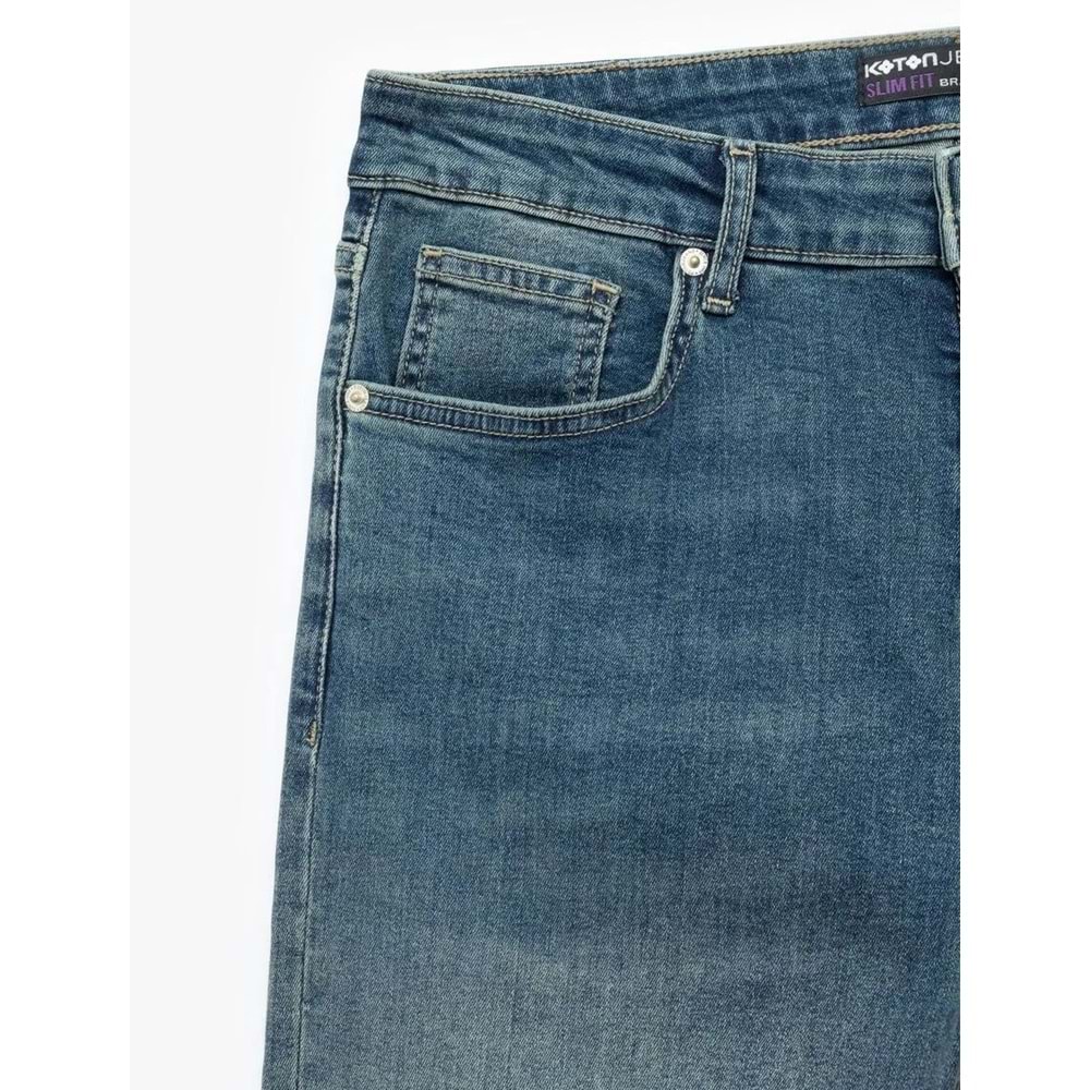 Erkek Giyim Pamuklu Normal Bel Slim Fit Jean Pantolon - Brad Jean 6WAM40017ID