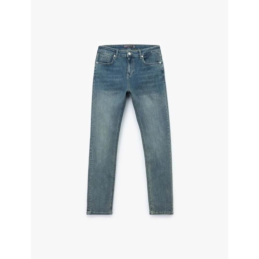 Erkek Giyim Pamuklu Normal Bel Slim Fit Jean Pantolon - Brad Jean 6WAM40017ID
