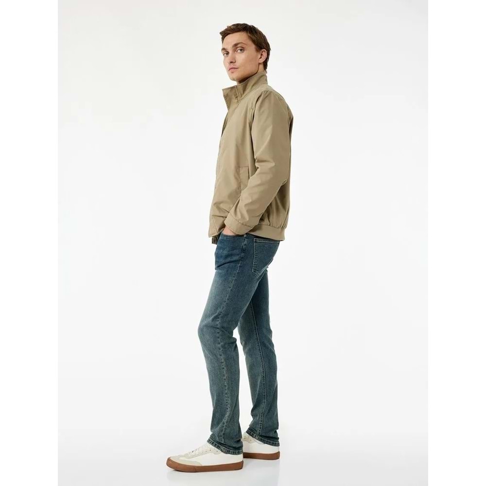 Erkek Giyim Pamuklu Normal Bel Slim Fit Jean Pantolon - Brad Jean 6WAM40017ID