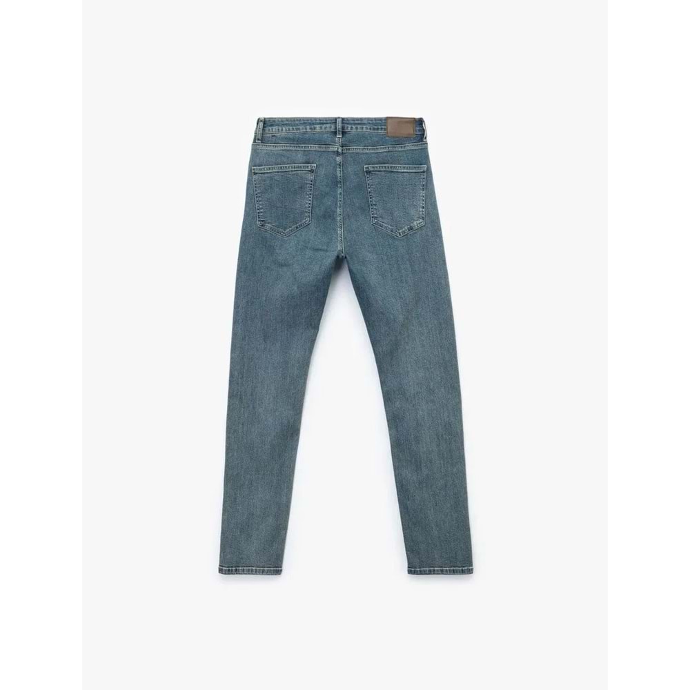 Erkek Giyim Pamuklu Normal Bel Slim Fit Jean Pantolon - Brad Jean 6WAM40017ID