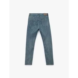 Erkek Giyim Pamuklu Normal Bel Slim Fit Jean Pantolon - Brad Jean 6WAM40017ID