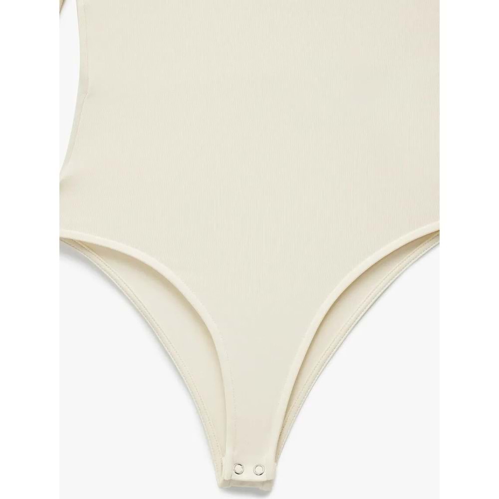 Kadın Giyim Kare Yaka Uzun Kollu Slim Fit Çıtçıtlı Body - KOTON - 6WAL10267IK - SARI - L