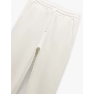 Kadın Giyim Şardonlu Cepli Beli Bağcıklı Rahat Kalıp Jogger Eşofman Altı - KOTON - 6WAL40015IK - EKRU - M
