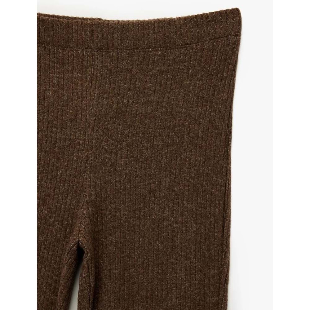 Kadın Giyim Kaşkorse Kumaş Viskon Karışımlı İspanyol Paça Yüksek Bel Pantolon - KOTON - 6WAL40030IK - KAHVERENGİ - M