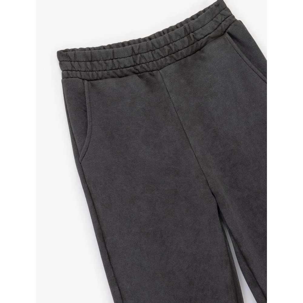 Kadın Giyim Şardonlu Cepli Beli Lastikli Yıkamalı Jogger Eşofman Altı - KOTON - 6WAL40039IK - ANTRASİT - XL