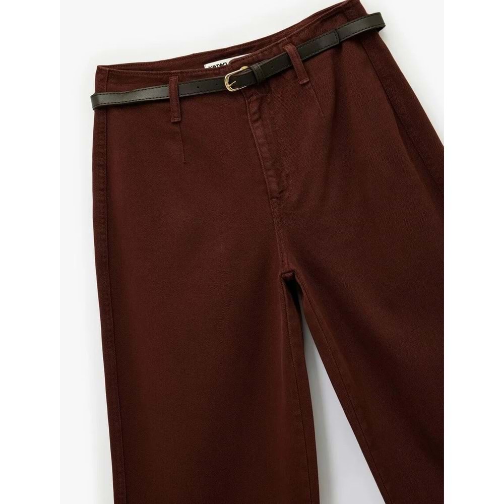 Kadın Giyim Pantolon - KOTON - 6WAL40043MW - KAHVERENGİ - 40