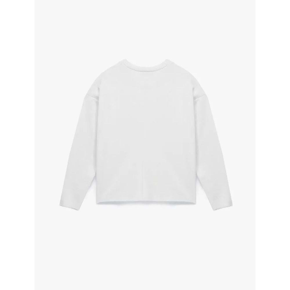 Kadın Giyim Uzun Kollu Bisiklet Yaka Basic Sweatshirt - KOTON - 6WAK10092EK - EKRU - L