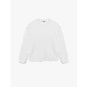 Kadın Giyim Uzun Kollu Bisiklet Yaka Basic Sweatshirt - KOTON - 6WAK10092EK - EKRU - L
