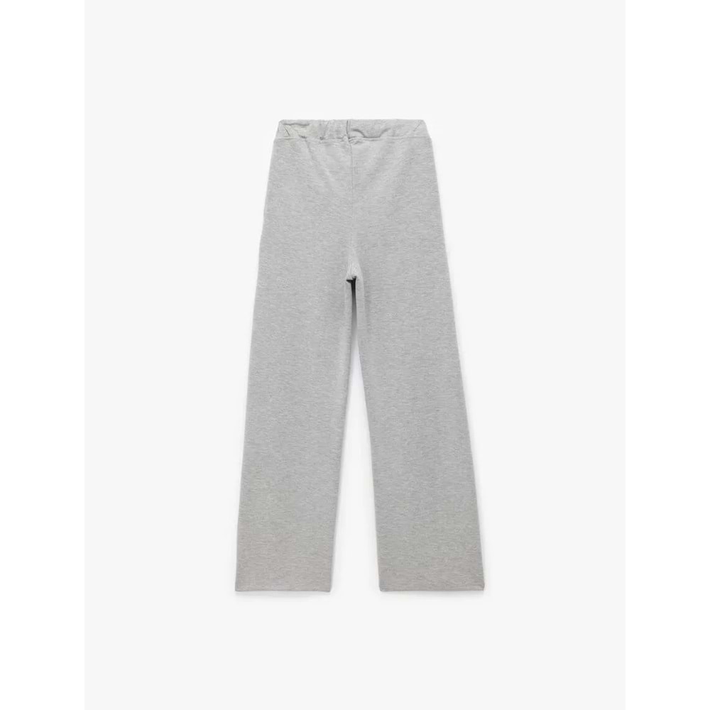 Kadın Giyim Modal Karışımlı Cepli Beli Bağlamalı Nervürlü Uzun Eşofman Altı - KOTON - 6WAK30016EK - GRİ MELANJ - XS