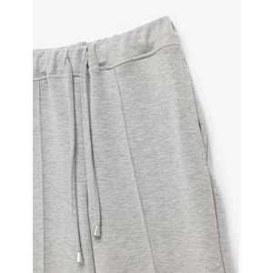 Kadın Giyim Modal Karışımlı Cepli Beli Bağlamalı Nervürlü Uzun Eşofman Altı - KOTON - 6WAK30016EK - GRİ MELANJ - XS