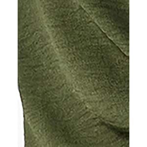 Kadın Giyim Aerobin Kumaş Önden Bağlama Detaylı Klasik Yaka Uzun Kollu Gömlek - KOTON - 6WAK60099PW - HAKİ - 34