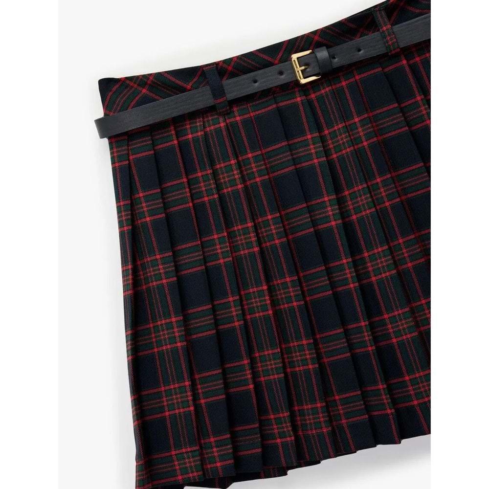 Kadın Giyim Midi Etek Yüksek Bel A Kesim Şifon Astarlı - KOTON - 6WAK70141UW - KIRMIZI - 38