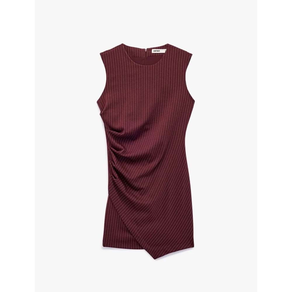 Kadın Giyim A Kesim Mini Suni Deri Straplez Elbise - KOTON - 6WAK80051UW - KAHVERENGİ - 42