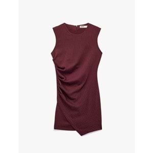 Kadın Giyim A Kesim Mini Suni Deri Straplez Elbise - KOTON - 6WAK80051UW - KAHVERENGİ - 42