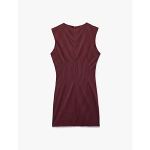 Kadın Giyim A Kesim Mini Suni Deri Straplez Elbise - KOTON - 6WAK80051UW - KAHVERENGİ - 42