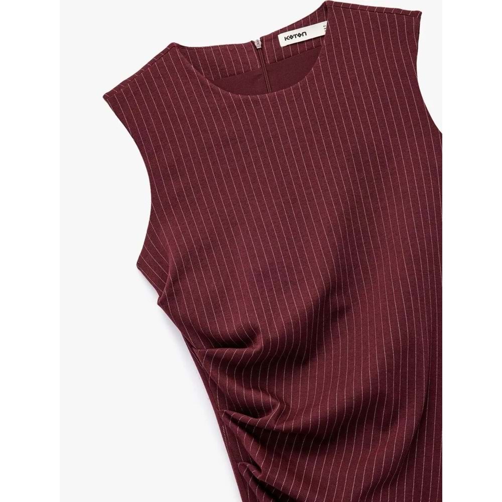 Kadın Giyim A Kesim Mini Suni Deri Straplez Elbise - KOTON - 6WAK80051UW - KAHVERENGİ - 42