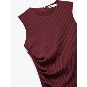 Kadın Giyim A Kesim Mini Suni Deri Straplez Elbise - KOTON - 6WAK80051UW - KAHVERENGİ - 42