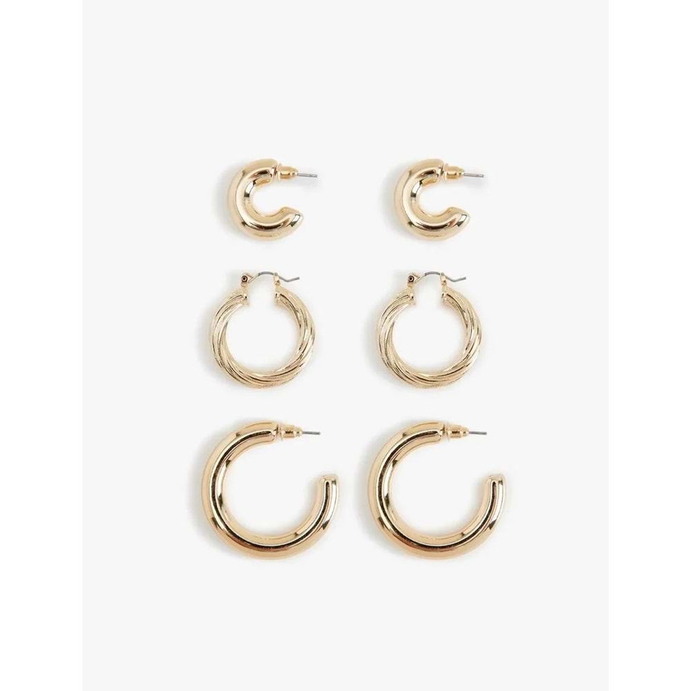 Kadın Aksesuar 3'lü Halka Küpe Seti - KOTON - 6WAK70184AA - ADA ÇAYI - T