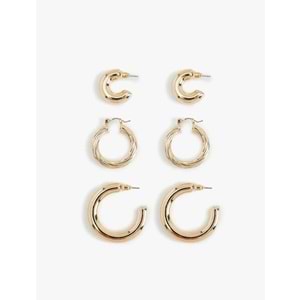 Kadın Aksesuar 3'lü Halka Küpe Seti - KOTON - 6WAK70184AA - ADA ÇAYI - T