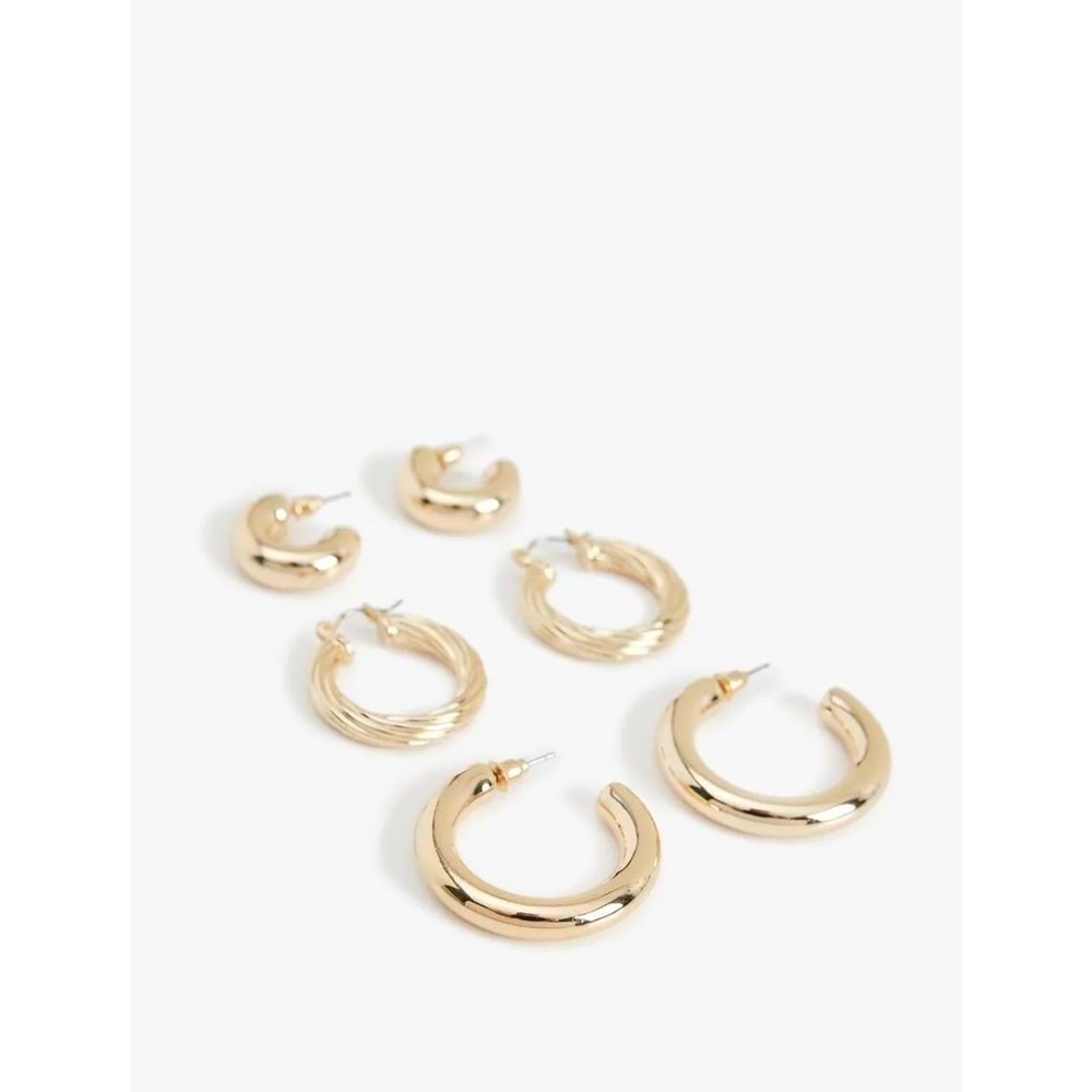 Kadın Aksesuar 3'lü Halka Küpe Seti - KOTON - 6WAK70184AA - ADA ÇAYI - T