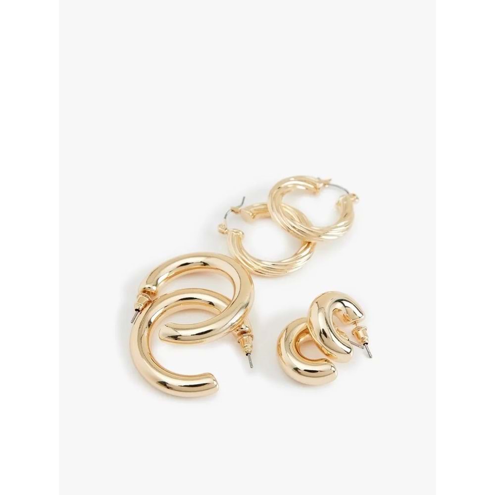 Kadın Aksesuar 3'lü Halka Küpe Seti - KOTON - 6WAK70184AA - ADA ÇAYI - T