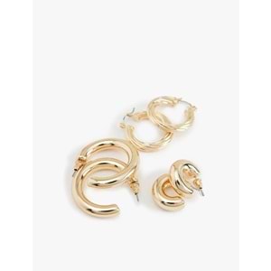 Kadın Aksesuar 3'lü Halka Küpe Seti - KOTON - 6WAK70184AA - ADA ÇAYI - T