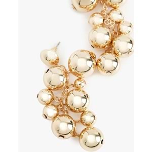 Kadın Aksesuar Sallantılı Metal Boncuklu Küpe