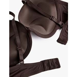 Kadın İç Giyim Rahat Kalıp Destekli Ekstra Dolgulu Sütyen - KOTON - 6WLK10007MK - KAHVERENGİ - 70B