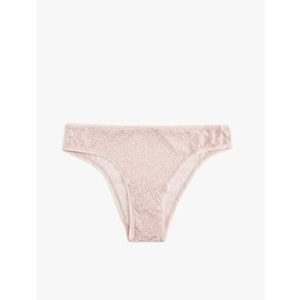 Kadın İç Giyim Rahat Kalıp Dantelli Brazilian Külot - KOTON - 6WLK30040MK - PEMBE - S