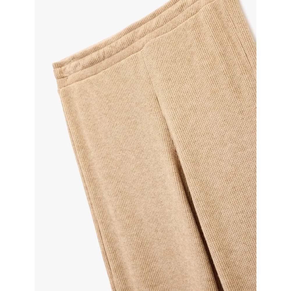 Kadın Giyim Slim Fit Uzun Kollu Yuvarlak Kayık Yaka Simli Tişört - KOTON - 6WAK40006EK - BEJ - M