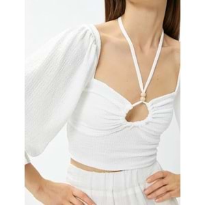 Kadın Giyim Tişört 3SAK50499EK Beyaz