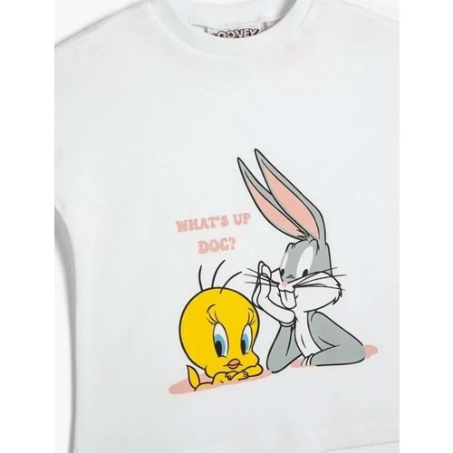 Kız Bebek Giyim Tişört 3SMG10187AK Beyaz