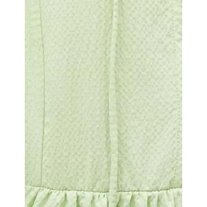 Uzun Kollu Elbise Bağlama Detaylı Volanlı Viskon Karışımlı - KOTON - 3SAL80013IW - YEŞİL - 38