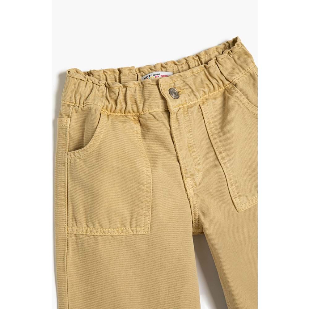 Kız Çocuk Giyim Pantolon - KOTON - 4WKG40007AD - BEJ - 7-8 YAŞ