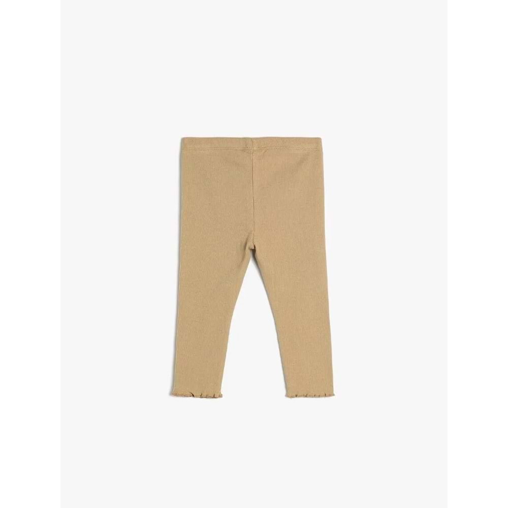 Kız Bebek Basic Tayt Kaşkorse Fırfırlı Beli Lastikli Pamuklu - KOTON - 4WMG40012AK - BEJ - 6-9 AY