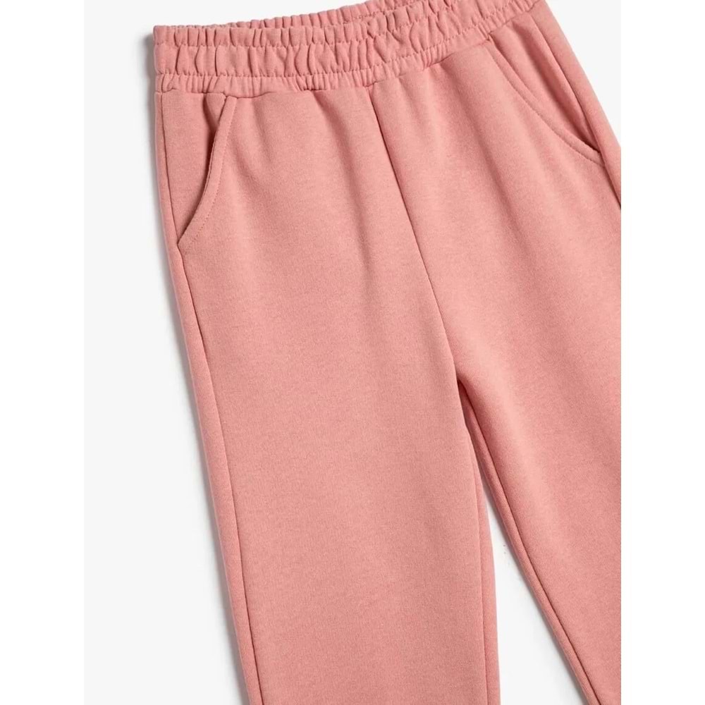 Kız Çocuk Basic Jogger Eşofman Altı Şardonlu Cepli Beli Lastikli Pamuklu - KOTON - 4WKG40151AK - MAVİ - 4-5 YAŞ