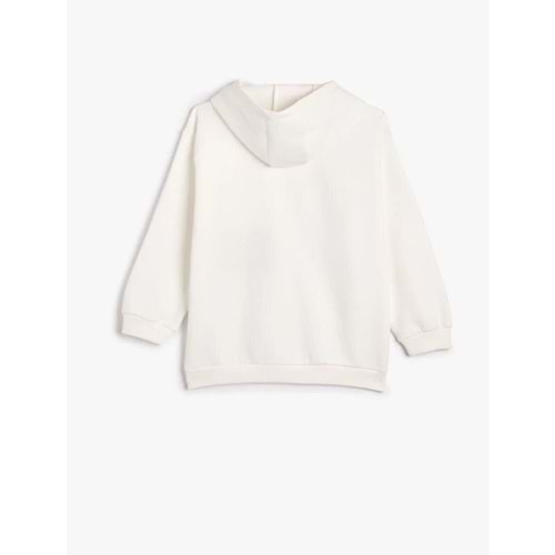 Erkek Çocuk Oversize Kapşonlu Sweatshirt Baskılı Aplike Detaylı Şardonlu
