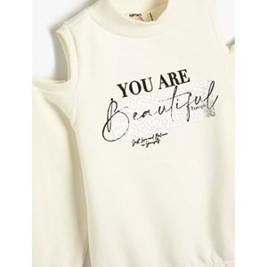 Kız Çocuk Giyim Sweatshirt - KOTON - 4WKG10060AK - EKRU - 5-6 YAŞ