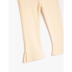 Kız Bebek İspanyol Paça Basic Tayt Kaşkorse Beli Lastikli Pamuklu - KOTON - 4WMG40037AK - BEJ - 4-5 YAŞ