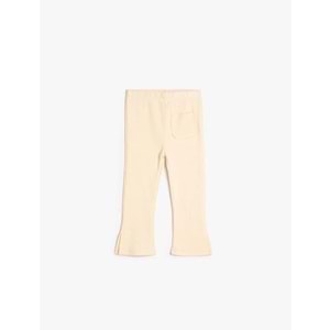Kız Bebek İspanyol Paça Basic Tayt Kaşkorse Beli Lastikli Pamuklu - KOTON - 4WMG40037AK - BEJ - 4-5 YAŞ