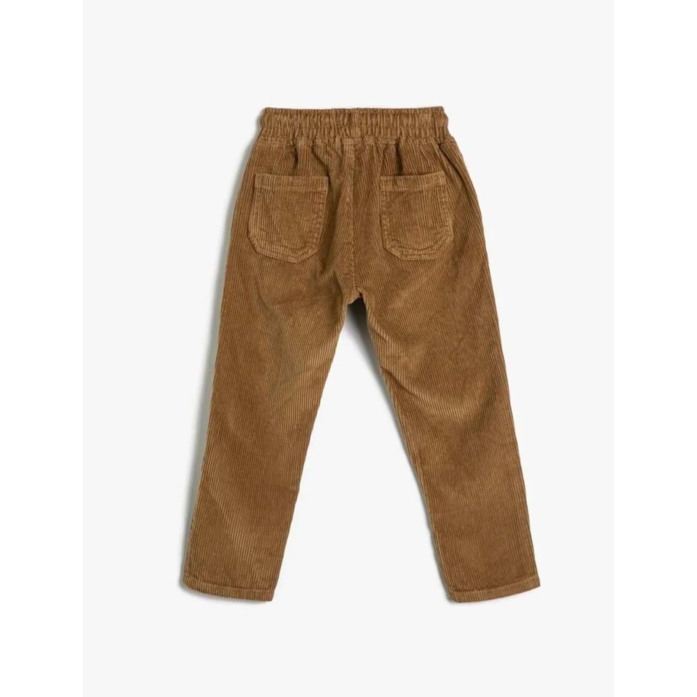 Erkek Çocuk Basic Pamuklu Pantolon Beli Bağlamalı Cep Detaylı - KOTON - 4WKB40015TW - DEVE TÜYÜ - 4-5 YAŞ