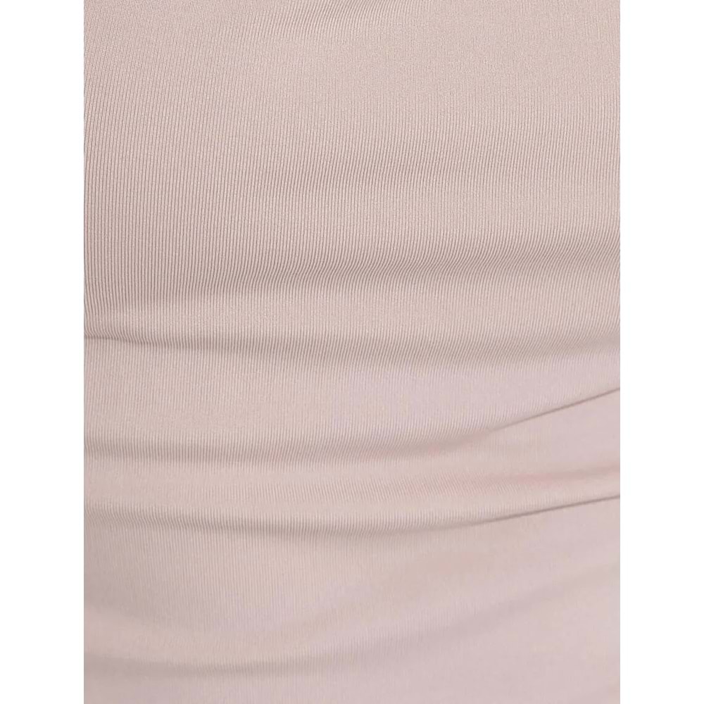 Crop Kısa Kollu Spor Tişört U Yaka Basic Dar Kalıp - KOTON - 4WAK10083NK - PEMBE - L