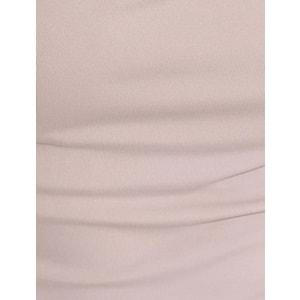 Crop Kısa Kollu Spor Tişört U Yaka Basic Dar Kalıp - KOTON - 4WAK10083NK - PEMBE - L