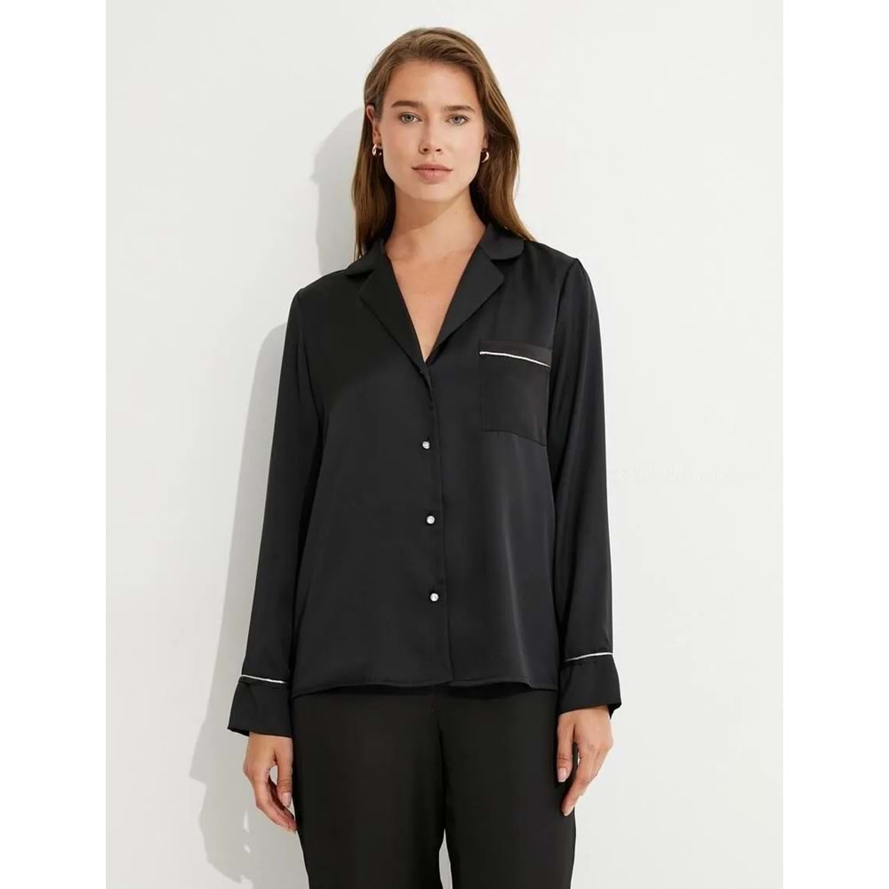 Kadın Giyim Pijama Üst - KOTON - 4WLK50012MW - SİYAH - 36