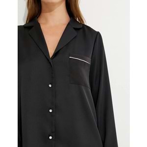Kadın Giyim Pijama Üst - KOTON - 4WLK50012MW - SİYAH - 36