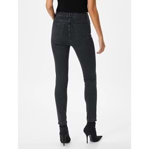 Yüksek Bel Kot Pantolon Dar Paça Dar Kesim Cepli Hafif Esneyen Pamuklu - Carmen Jean - KOTON - 4WAL40268MD - SİYAH - 25/32