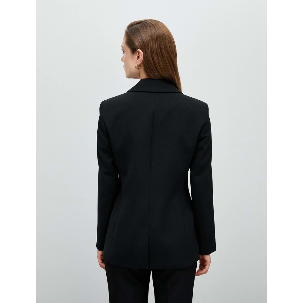 Blazer Ceket Kruvaze Düğmeli Cepli - KOTON - 4WAK50056UW - SİYAH - 42