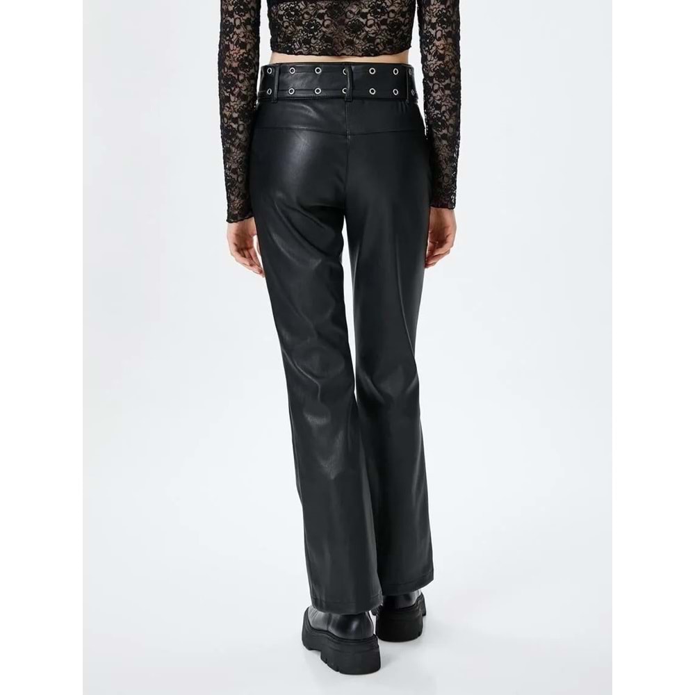 Kadın Giyim Deri Pantolon - KOTON - 4WAL40128IW - SİYAH - 34