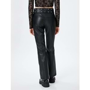 Kadın Giyim Deri Pantolon - KOTON - 4WAL40128IW - SİYAH - 34